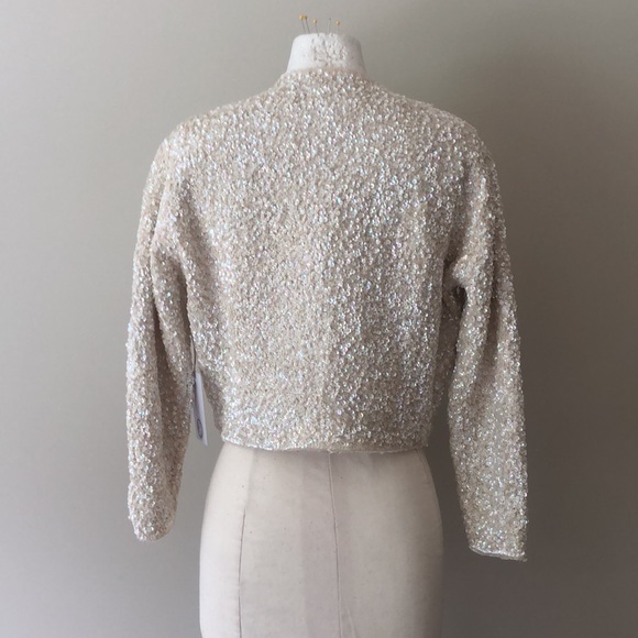 Vintage Cream AB Sequin Cardigan - Picture 4 of 7